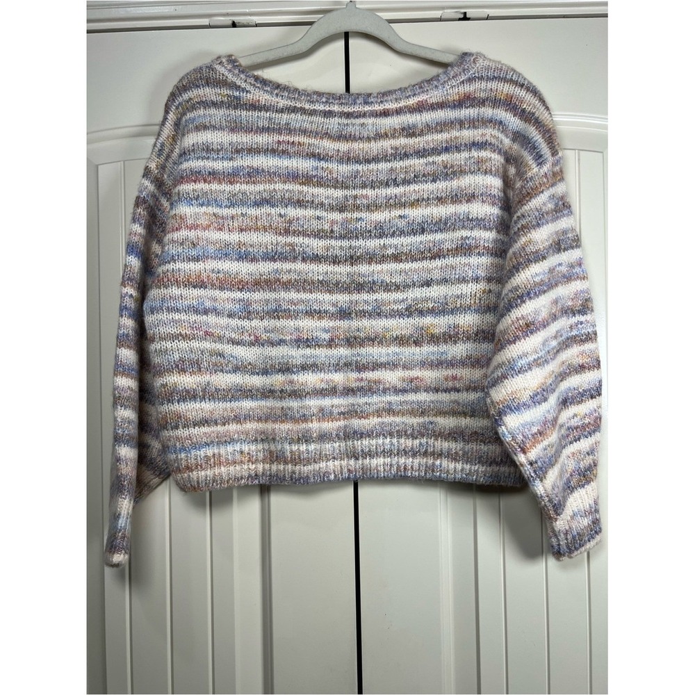 Hollister Multi-Color Spacedye Knit Oversized Boatneck Sweater SIZE SMALL - Picture 4 of 8